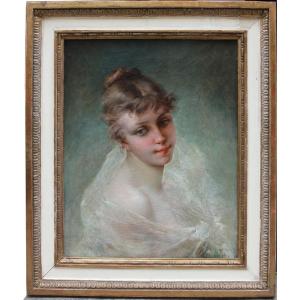Portrait Of A Beauty By Jean Alcide Henri Boichard (french, Born 1817)