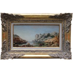 Baie Of Sormiou At Marseille By Charles Lefevre (french, 1875 - 1946)
