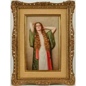 "well-being", Porcelain Painting, Early 20th Century, Kpm-berlin, Signed Werner