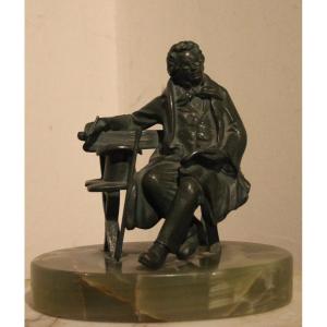 Bronze Sculpture Of Composer Franz Schubert, Vienna, Around 1900
