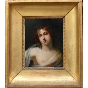 Portrait Of A Bacchante By Jacques Antoine Vallin (french, 1760 - Paris - 1835)
