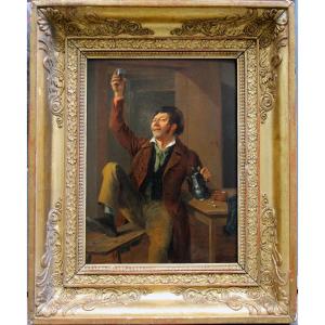 Happy Drinker By Pierre Noël Violet (french-flemish, 1749-1819)