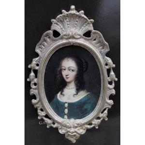 Miniature Portrait Of Anne ˋninon´de Lenclos (1620-1705), Famous French Writer, Courtier