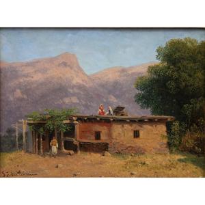 Armenian Peasant House In Crimea By Stephanie Von Strechine (1858 Odessa - 1940 Bad Tölz)