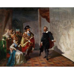 “rubens Offers Monumental Painting To His Patron King Charles I Of England“ By Giulio Carlini