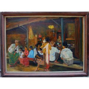 Domestic Shop On The Island Java, Indonesia By Arnold Busch (german, 1876 - 1951)