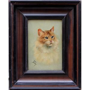 Portrait Of A Ginger Cat By Max Sandor-duschnitz (born 1897)