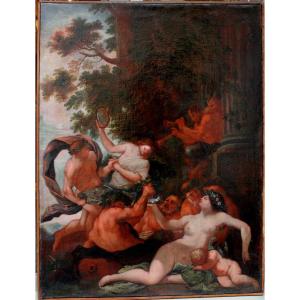 Bacchanal Scene By Nicolas Poussin (1594 In Les Andelys, Normandy - 1665 In Rome), Circle
