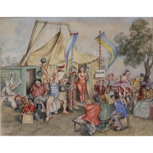 Circus By Erhard Amadeus-dier (1893 - 1969)