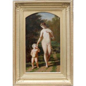 Venus And Cupid By Alfred-charles Foullongne (french, 1821 - 1897)