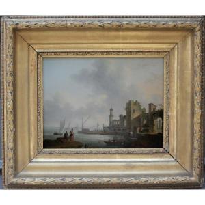 Harbour Scene By Charles-françois Lacroix De Marseille (1700-1782), Attr.to