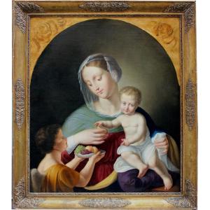 Virgin And Child With Angel, By A German Or Italian Painter, Late 18th Century