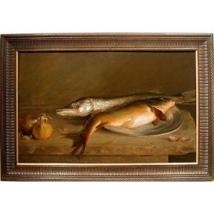 Still Life With Fish By Bohuslav Slansky (czech, 1900 -?)