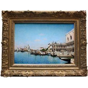 Venice, View Of St. Mark's Square By Joszef Herczeg (hungarian, Born In 1958)