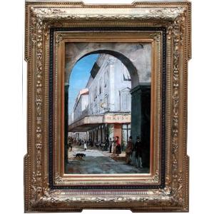 "street Scene In Front Of The La Maison Dorée Restaurant In Nice" By Edward Louis Anthony Parrini