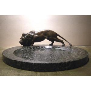 Vienna Bronze, Early 20th Century, Visit Card Bowl With Lion