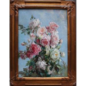 Roses By Licinio Barzanti (italian, 1857-1944)