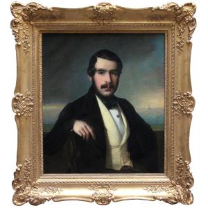 Portrait Of A Member Of The Galatti Family Of Trieste By Giuseppe Tominc (slovenian, 1790-1866)