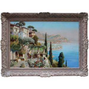 View Of The Sorrento Coast By Alois Arnegger (1879-1967)