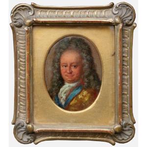 Portrait Miniature Of A Nobleman With A Wig, First Half Of 18th Century