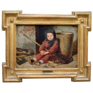 Little Helper By Hermann Pistor (german, 1832-after 1866 Berlin)