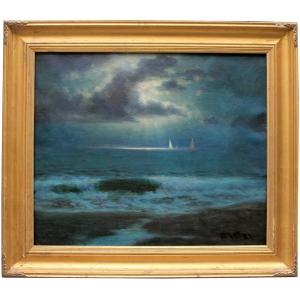 Evening Surf By Julio Gaecia Guttierrez (1882-1966)