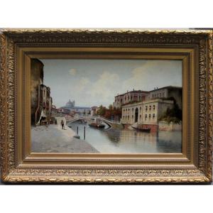 Giudecca Canal With A View Of The Santa Maria Del Rosario Church In Venice By Karl Kaufmann 