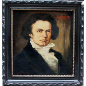 Portrait Of Beethoven By Münstermann (austrian, Circa 1900)