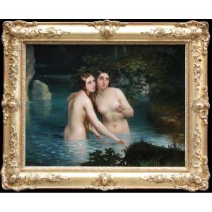 Surprised Bathers  By Mauro Conconi (italian, 1815 - Milan - 1860)