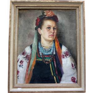 Portrait Of A Ukrainian Woman By Tatiana Nilovna Yablonskaya (ukrainian, 1917-2005), Attr