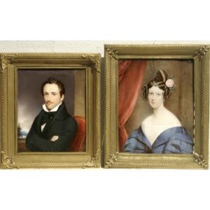 Pair Of Miniatures By Thugut Heinrich (austrian, Active From 1830 To 1850)