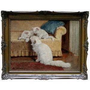 Cat And Her Two Kittens, A Gift From Gabriella Rainer-istvanffy (born In 1877)