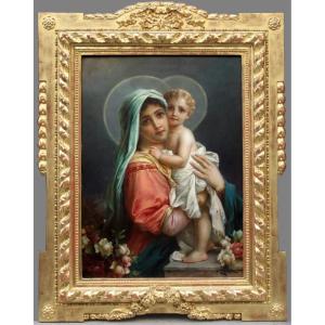 Hans Zatzka (austrian, 1859-1945) Virgin And Child Jesus