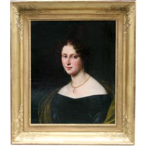 Philippe Peyrane (french, 1780-1865) Portrait Of A Young Parisian Beauty