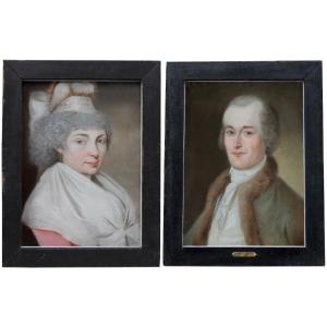 Pair Of Portraits By Anselm Wagner (romanian, 1766 Timisoara - 1806), Attributed To