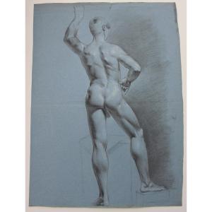 “male Nude II ” Academic Drawing, Circa 1832