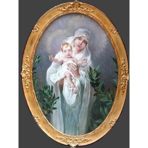 Alfons Mucha (1860-1939) Circle. Virgin And Child