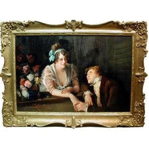 Love Story By Jan Skramlik (czech 1860-1936)