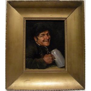 Happy Drinker, Munich Genre School, Late 19th Century
