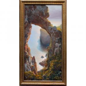Motif From Capri, Italian Painter, 20th Century, Indistinctly Signed