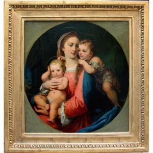 Madonna With Jesus And St. John By Franz Russ (austrian 1844 - 1906)