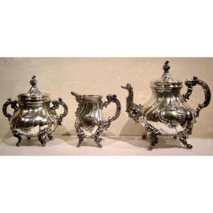 German Silver, Late 19th Century, 3 Piece Coffee / Tea Service