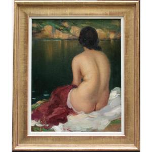 Beautiful Bather By Tito Corbella (italian, (1885-1966)