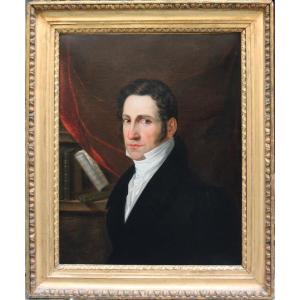 Portrait Of A Gentleman With Foliants  And Music Notes,  First Half Of  19th Century