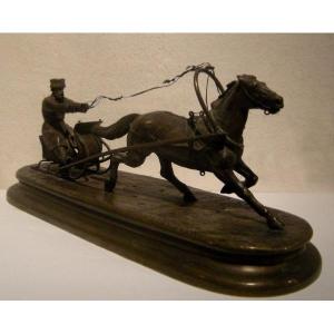 "russian Sledge", Bronze Sculpture, 19 Th Century After Model Of Vassilii Grachev (1831-1905)