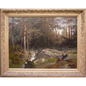 "forest Stream" By Axel Wilhelm Nordgren (1828-1888)