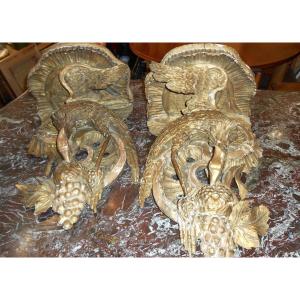 Pair Of Gilded Wood Side Tables