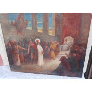 Biblical Scene Jesus Before His Judges A.ernest Victor Bisson