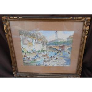 The Washerwomen Of The Paillon In Nice. Paul Marengo