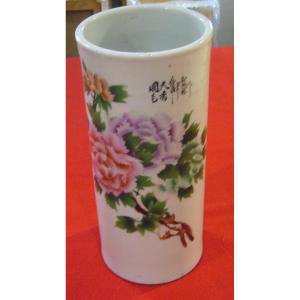 Slime Roller With Pink Rhododendrons Late 19th Century China